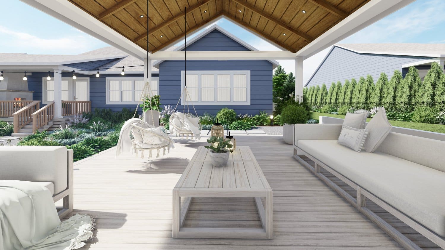 Burlington yard with patio and pergola