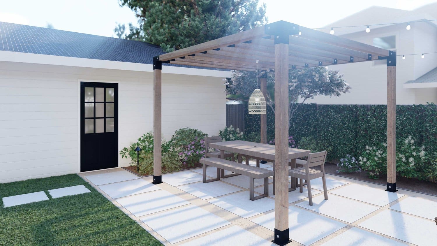 Houston backyard with patio and pergola