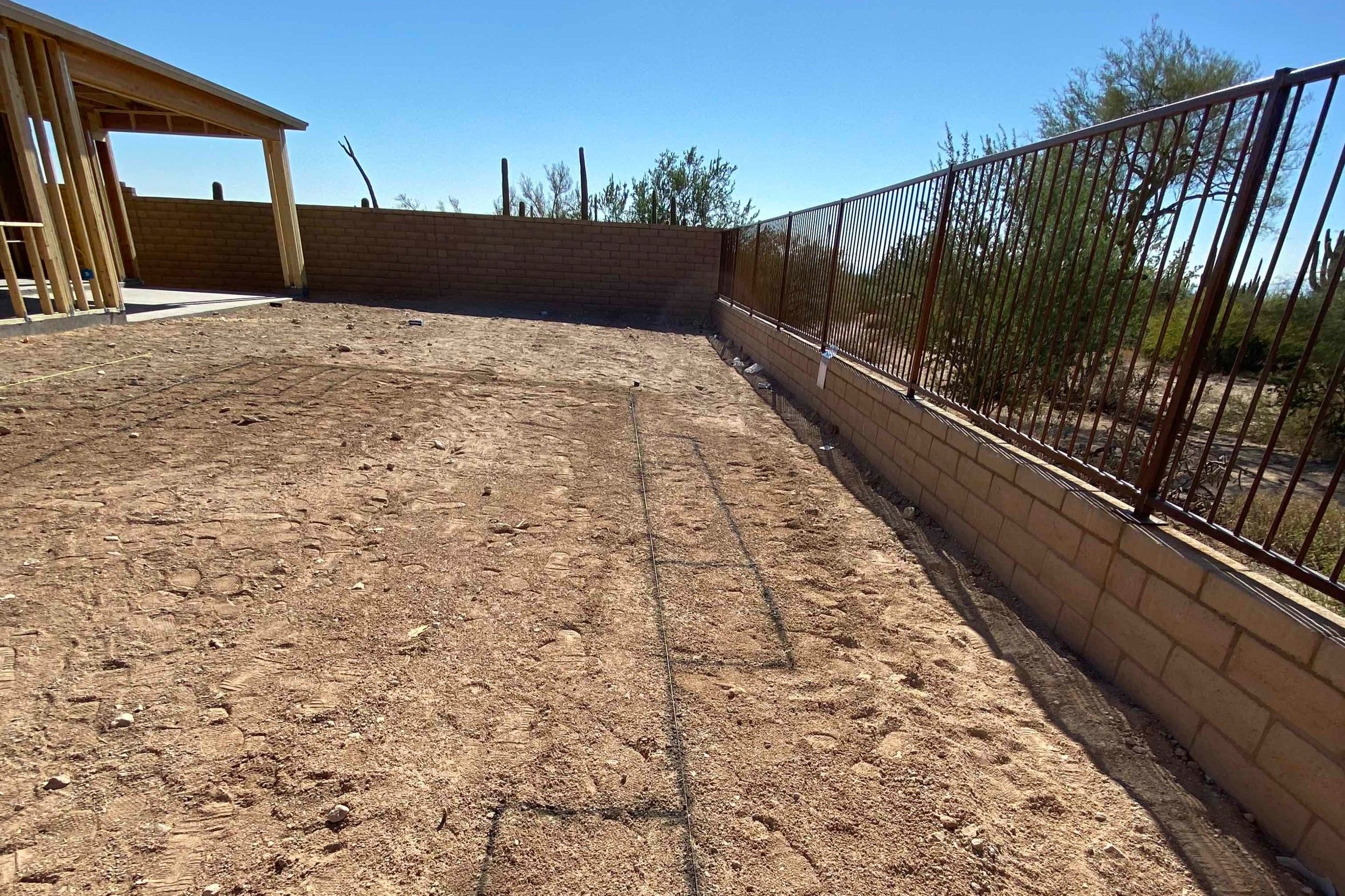  Pool construction began as home construction was wrapping up 