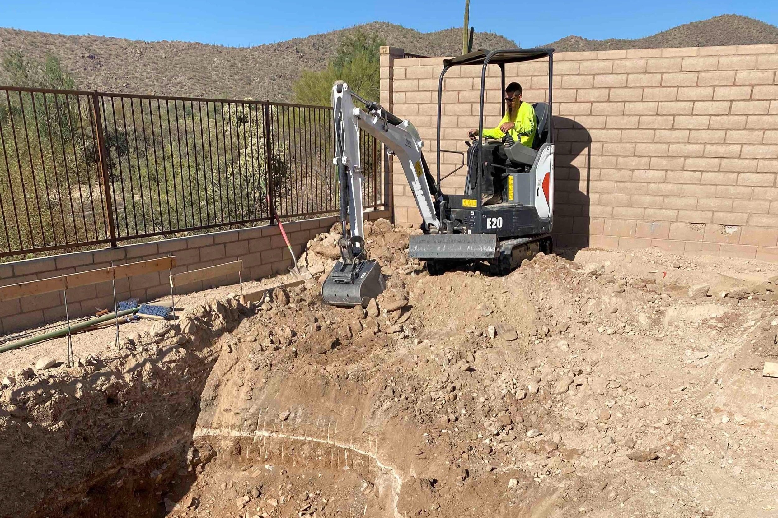  Ground-breaking began with excavation of the pool 