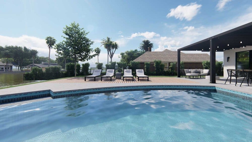 Pool and patio in Palm Beach