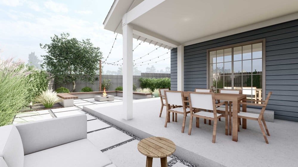 Portland porch with patio furnishings