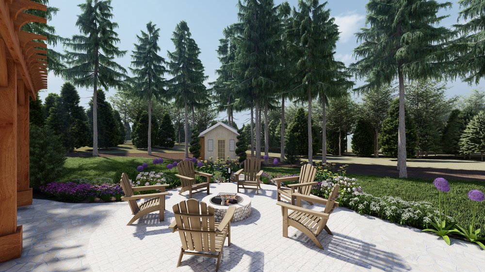 Backyard design for a Yardzen client in Scarborough, ME