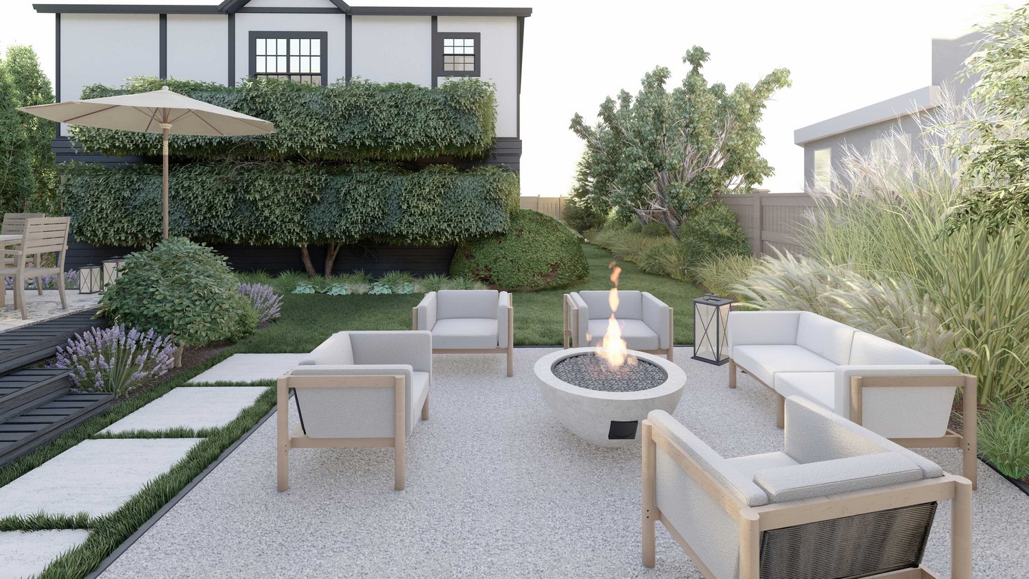 patio with fire pit