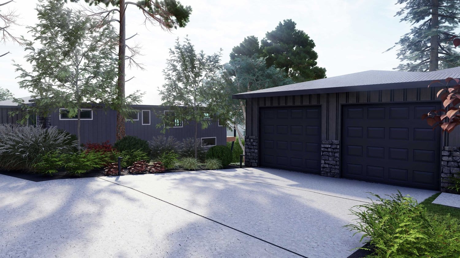 Twin Falls backyard with concrete paver, trees and plants